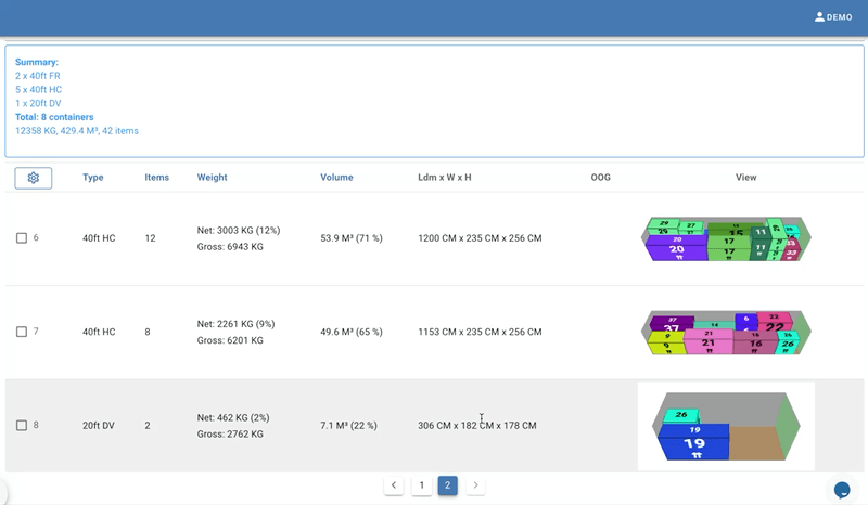 Load cargoes from workspace view