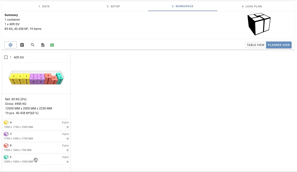 Unload cargo from container
