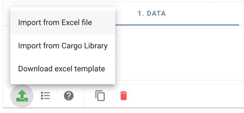 Import from Excel file option