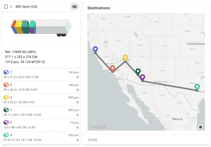 Load plan with routing for a trailer