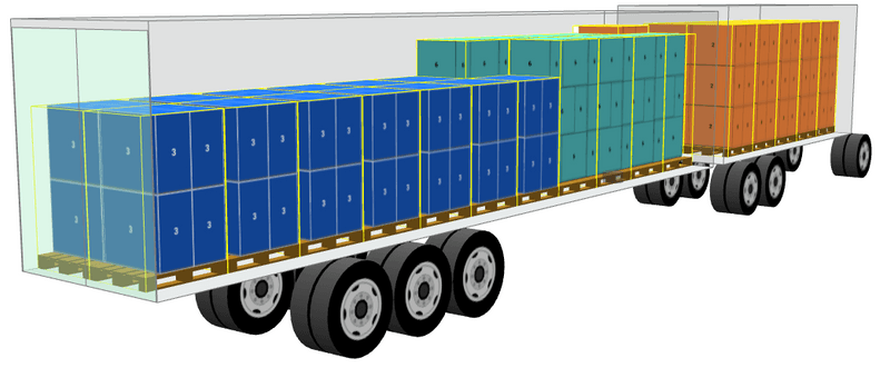 truck and trailer with palletized goods new