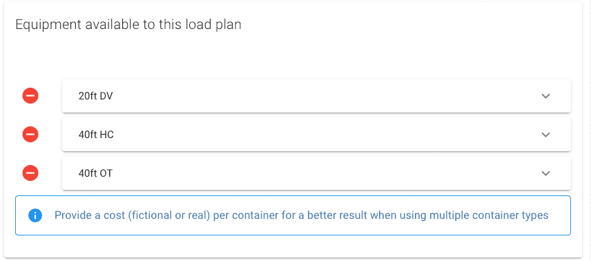 New container selection
